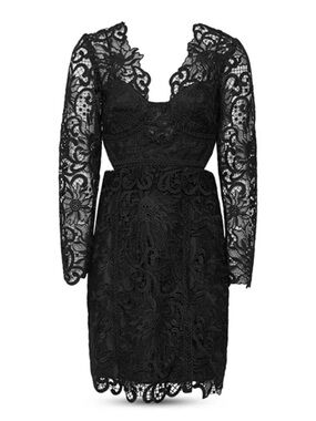 Reiss black lace bodycon dress size 10